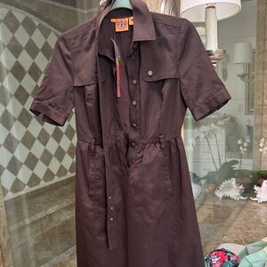 Tory Burch Chocolate Button-Up Dress